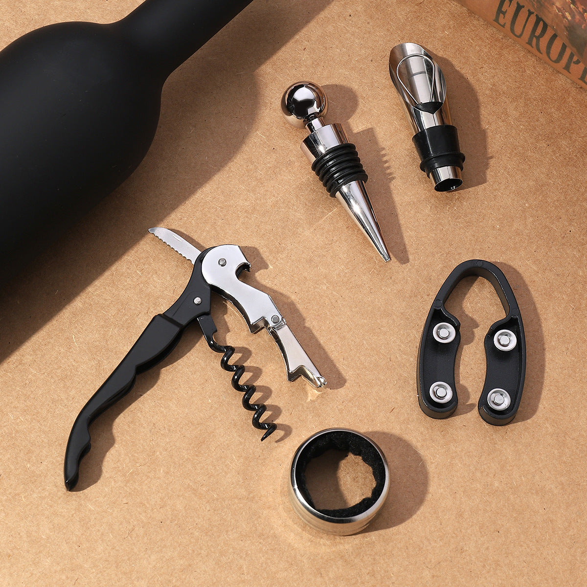 Coffret Accessoires Vin en Forme de Bouteille